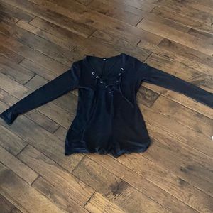 3:$30. Faux suede romper.